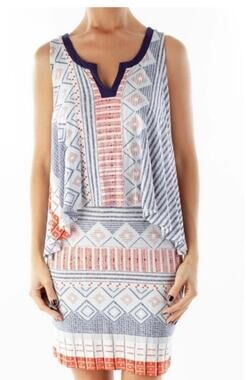 Anthropologie Maeve Davina Dress Medium Layered Aztec